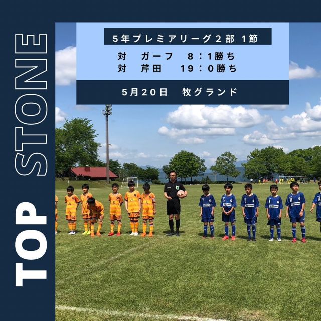 5月20日　jr5年
プレミアリーグ２部結果
牧グランド

練習の成果が現れ、チームの力が向上していることを示しています。チームの努力と共に、継続的なトレーニングに励みましょう!
#topstone
#サッカー
#上伊那サッカー
#宮田村
#プレミアリーグu11 
#長野ガーフ
#芹田